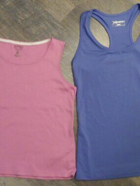 Two Tank Tops Pink-Jones NY + Periwinkle Xersion Sz Small